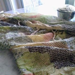 100% silk square fringed scarf